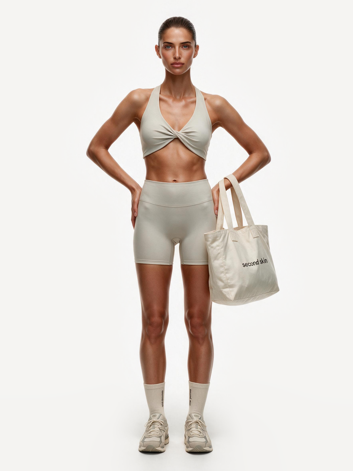 Second Skin Studio Biker Shorts  Ivory