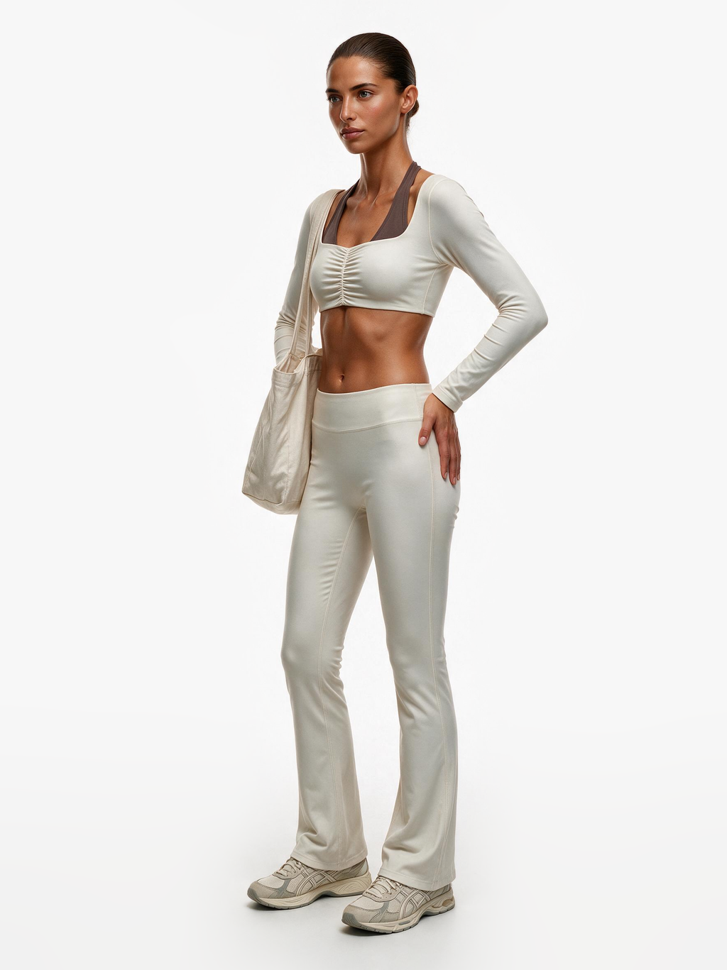 Second Skin Studio High-Waisted Bootcut Legging Ivory