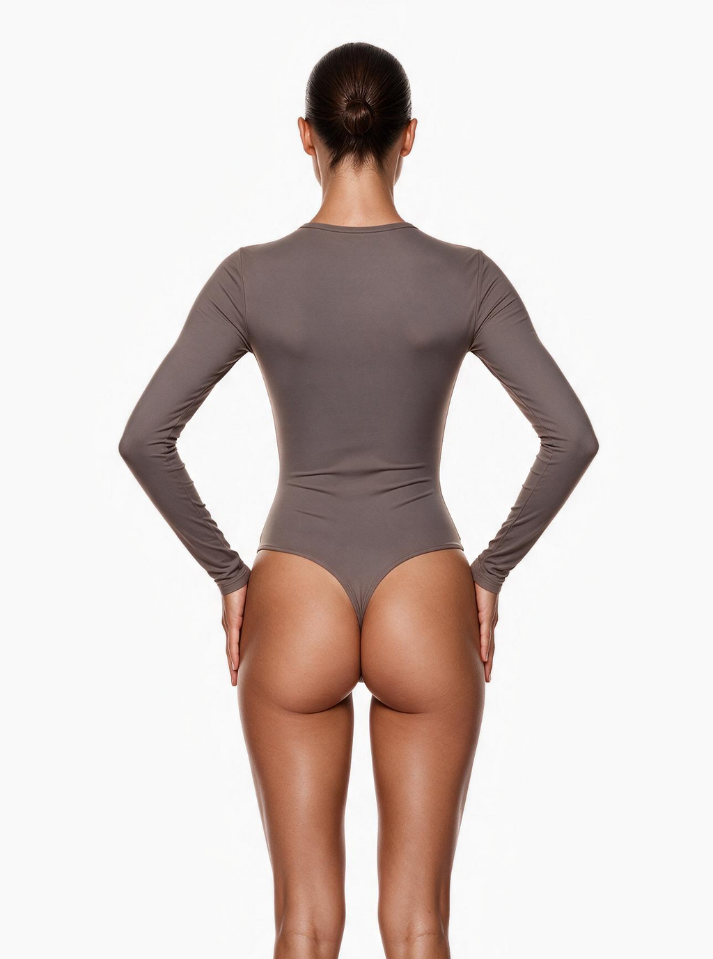 Second Skin Long Sleeve Crew-Neck Bodysuit Mushroom