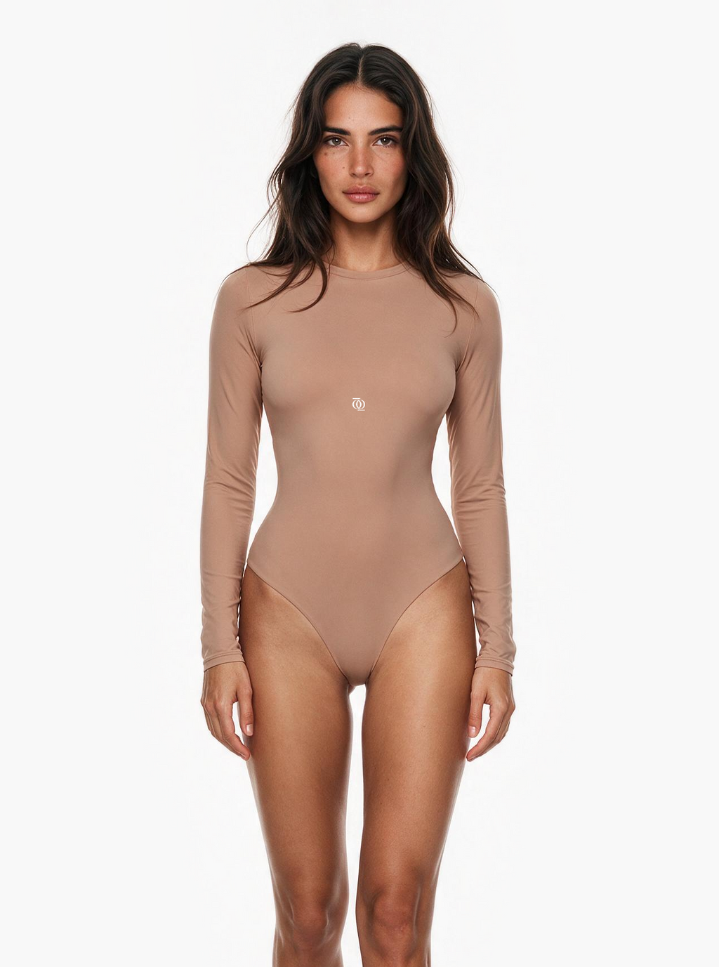 Second Skin Long Sleeve Crew-Neck Bodysuit Nude