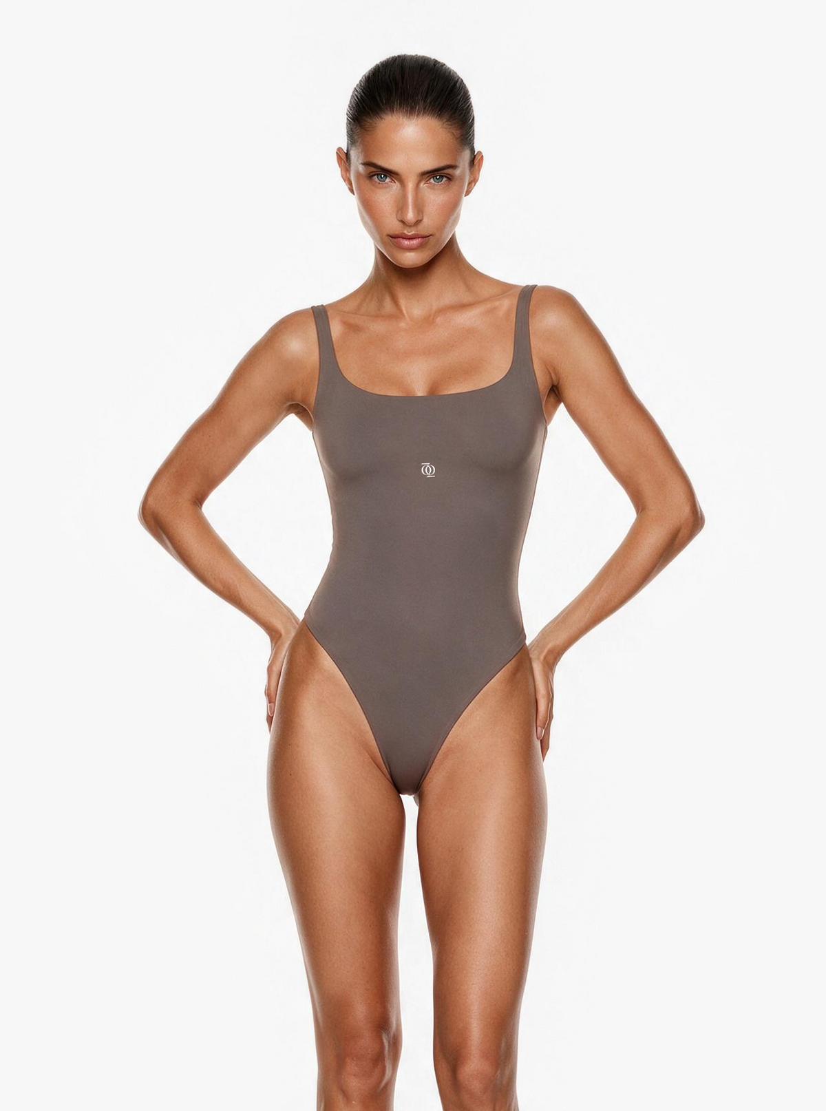 Second Skin Square-Neck Bodysuit Mushroom
